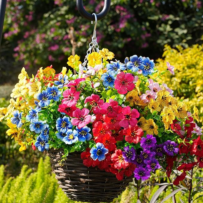 Artificial Flowers for Outdoor, UV Resistant Fake Silk Flowers, Realistic Faux - Image 5