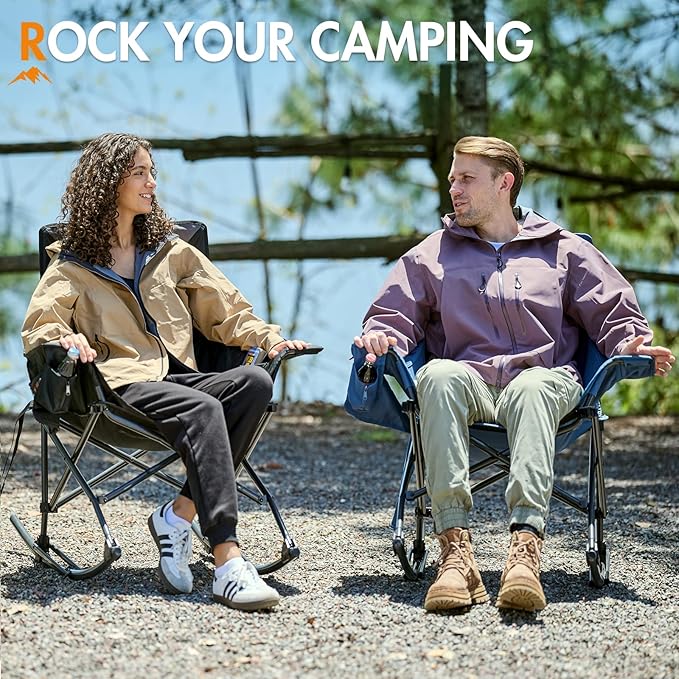 Portal Camping Rocking Chair Outdoors Folding Portable Rocker - Image 3