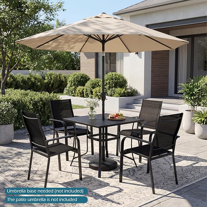 Tangkula 37" Metal Patio Dining Table - Image 5