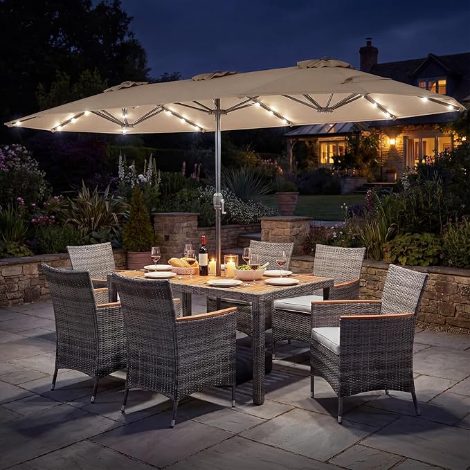 Tangkula 9 Pieces Rattan Outdoor Dining Set by TANGKULA