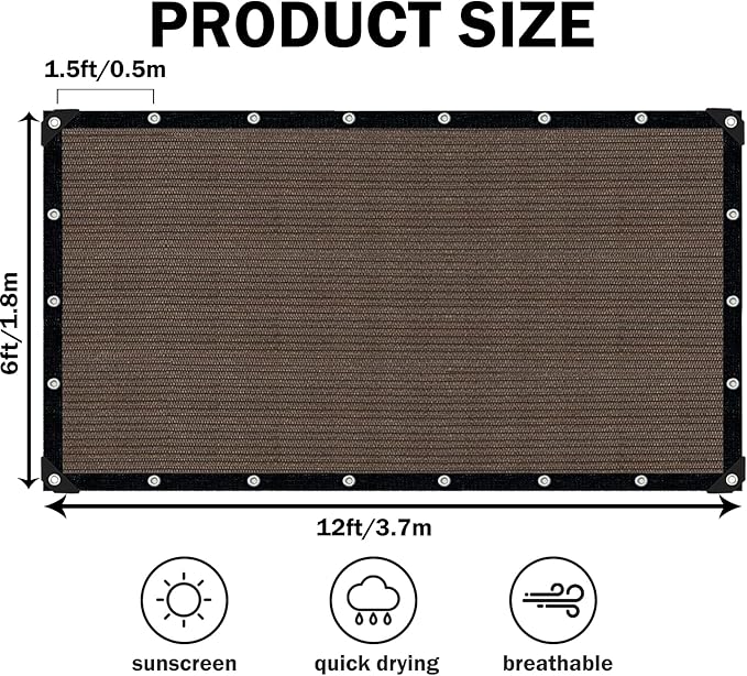 Mocha Sun Shade Cloth, Pergola Shade Cover - Image 2