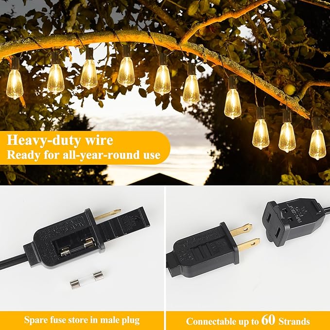 Brightever Outdoor String Lights, 25FT Patio Lights - Image 6