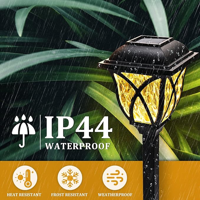 GIGALUMI 6 Pack Solar Lights Outdoor Waterproof, LED Solar Garden Lights - Image 6