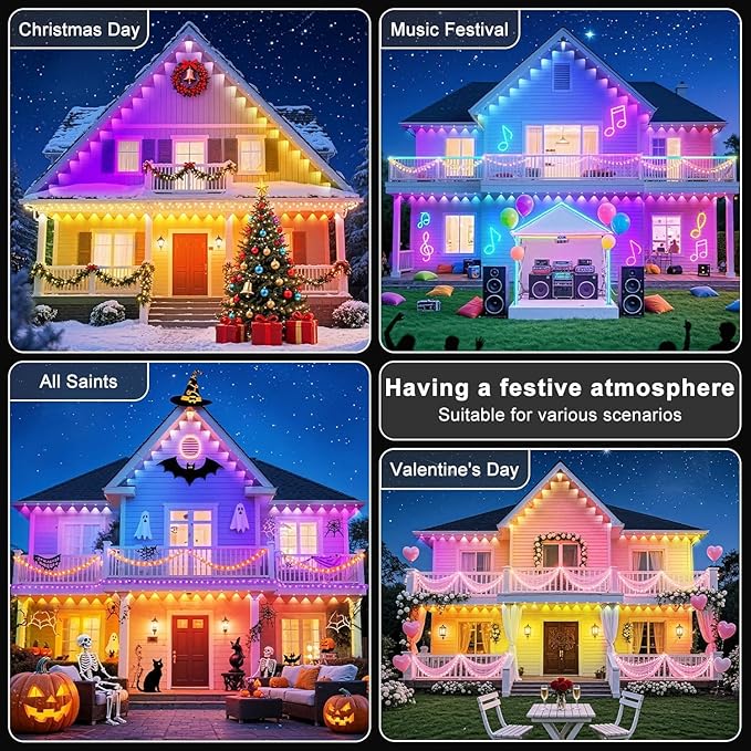 200FT Permanent Outdoor Lights for House Waterproof, IP67 LED Eave Lights - Image 7