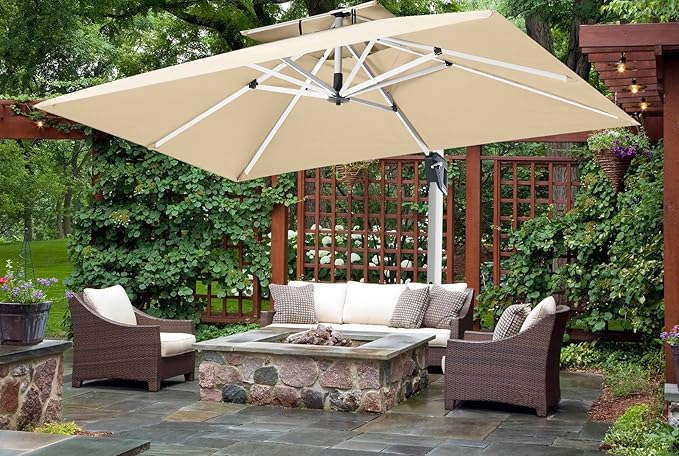ABCCANOPY Patio Umbrella Cantilever Double Top Outdoor Offset Umbrella - Image 6