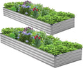 2PCS 12x3x1ft Galvanized Raised Garden Bed Kit, Metal Planter Box by Henshwon