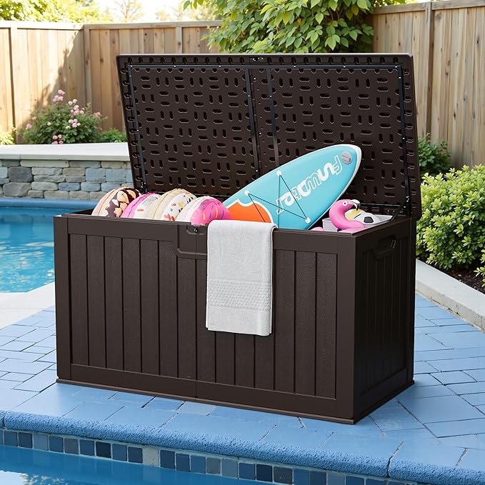 JUMMICO 250 Gallon Outdoor Resin Deck Box - Image 7
