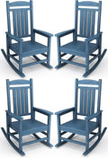 KINGYES HDPE Patio Rocking Chair Set of 4, Outdoor Rocking Chairs Porch Rocker by KINGYES