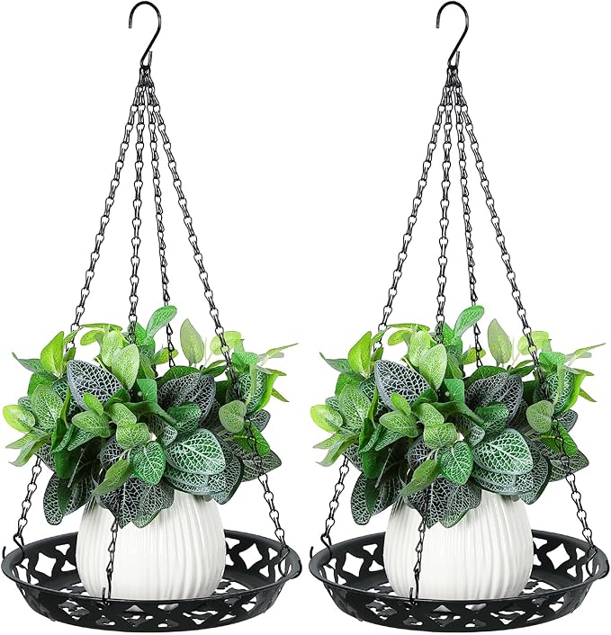 Enhon 2 Pack Plant Hanger, 12 Inch Metal Hanging Planter by Clickhere