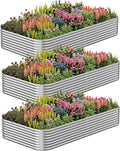 3 Pack Corrugated Galvanized Steel Raised Garden Bed Outdoor, Metal Above by CATMANOR