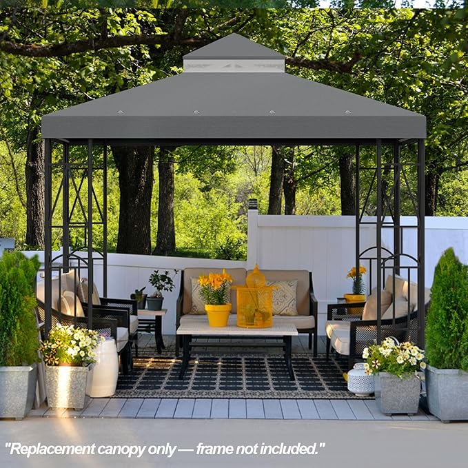 10x10 Canopy Replacement Top Double Tiered Gazebo Cover - Image 6