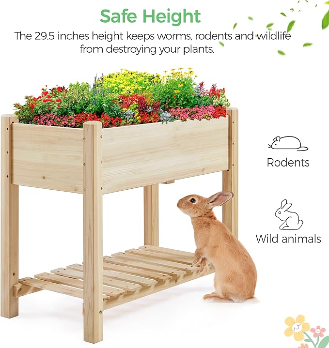 Yaheetech 34x18x30in Horticulture Raised Garden Bed 2pcs Planter Box - Image 6