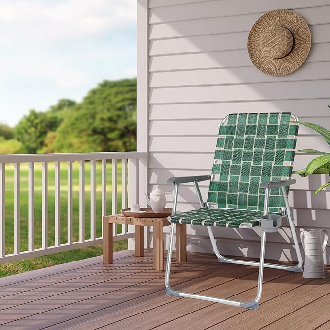 VINGLI Folding Webbed Oversized Lawn Chairs - Image 2