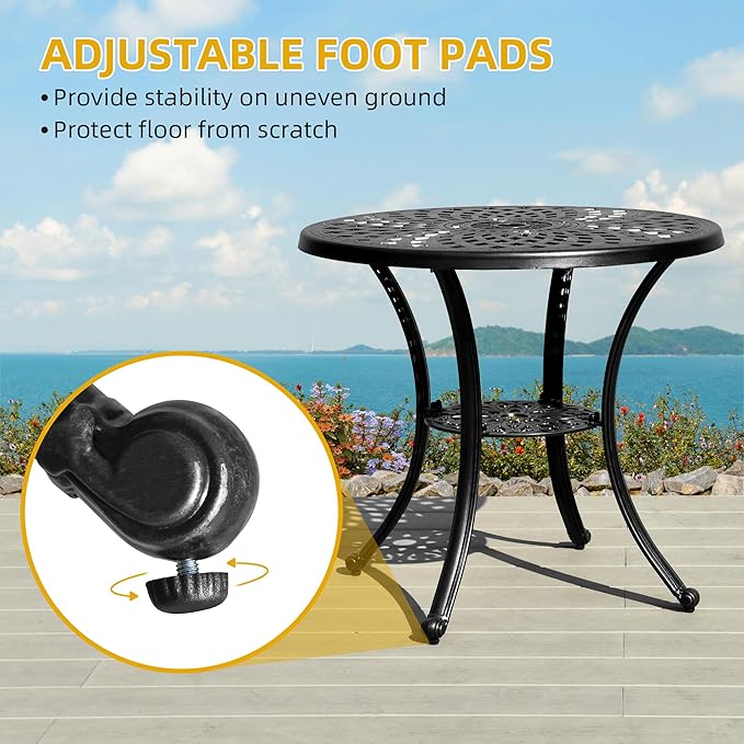 DWVO 30 Inches Round Patio Dining Table - Image 6