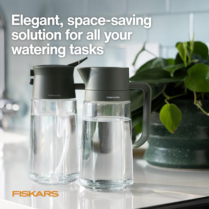 Fiskars 2-in-1 Mist & Pour Watering Carafe, Glass Plant Mister - Image 3