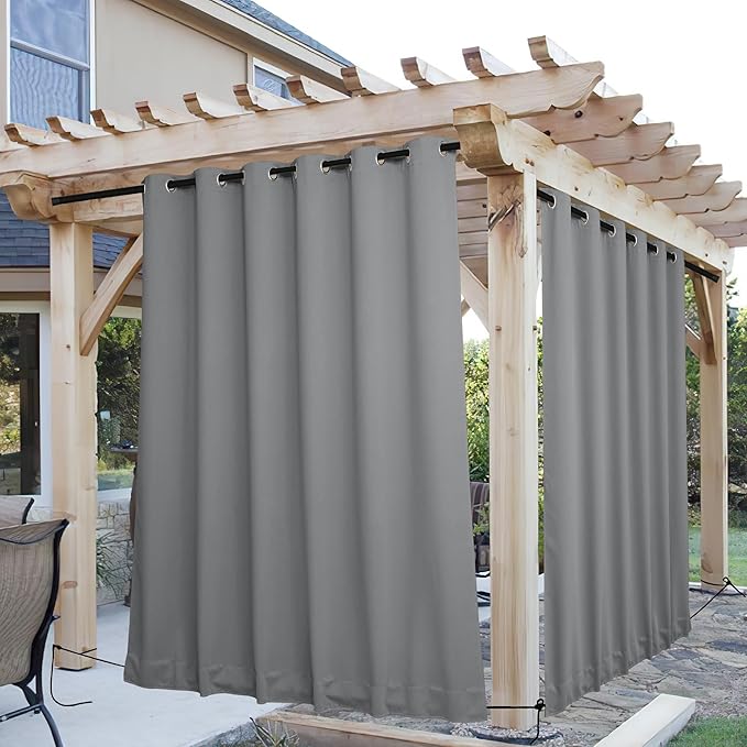 NICETOWN 2 Panels Weighted Outdoor Curtains by NICETOWN