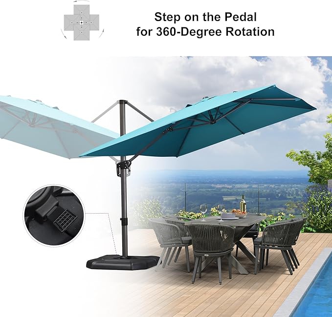 PURPLE LEAF 9'×11.5' Cantilever Patio Umbrella - Image 5