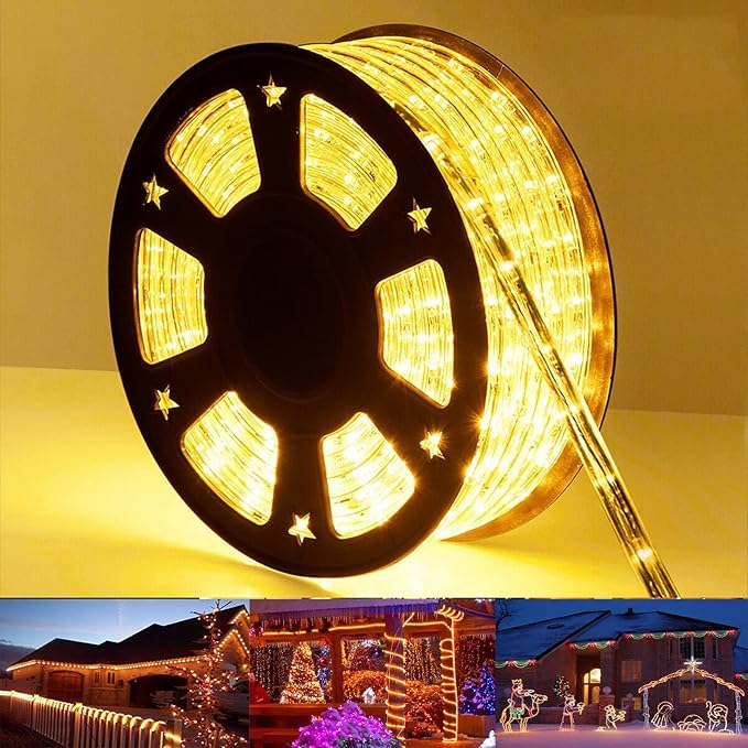 50ft 360 LED Rope Lights Outdoor, Connectable and Flexible Tube Lights by Jnaurb