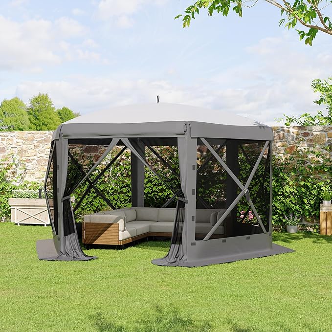13x13FT 6-Sided Pop Up Gazebo Tent，One-Push Setup Canopy Tent - Image 7