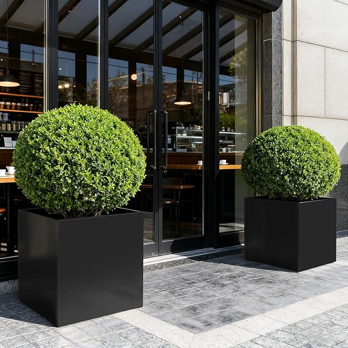 Metal Large Planter Box 26" L x 26" W x 26", Heavy Duty Tall Rectangle Outdoor - Image 8