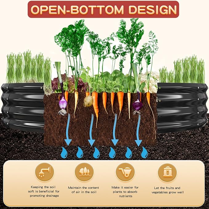 Durable Round Galvanized Steel Raised Garden Bed - Image 2