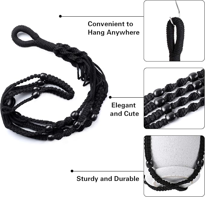 Augshy Macrame Hanging Planter, 2 Pack Hanging Planters - Image 3