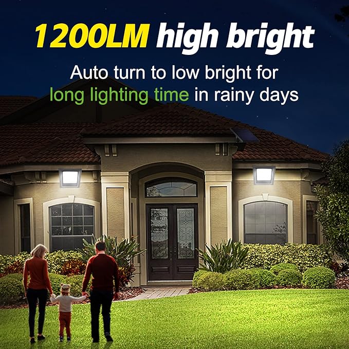 Solar Lights Outdoor Bright Solar Flood Lights 4400mAh 5500K Dusk to Dawn Led - Image 2