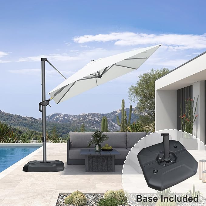 PURPLE LEAF 8 Feet Square Cantilever Umbrella Patio Umbrella - Image 2
