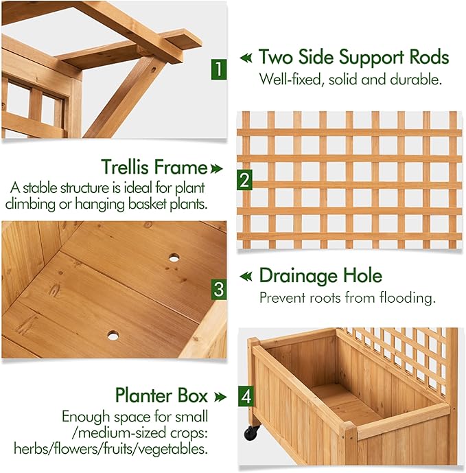 Yaheetech 72" H Horticulture Garden Planter - Image 6