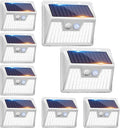 Peasur White Solar Lights Outdoor Waterproof, 8 Pack 140LED Bright Motion by Peasur