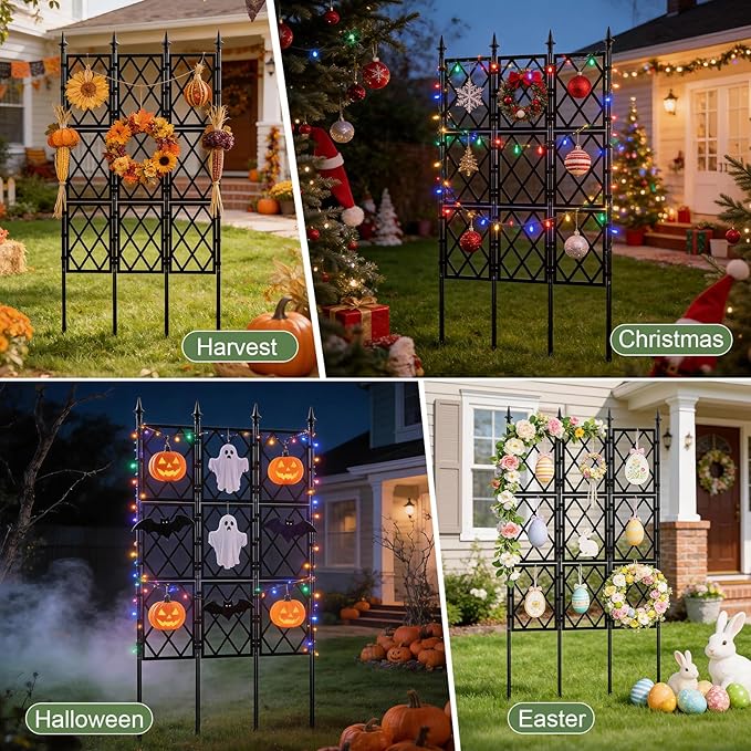 5.25FT Garden Trellis for Climbing Plants Outdoor, Metal Wall Lattice Climbing - Image 9