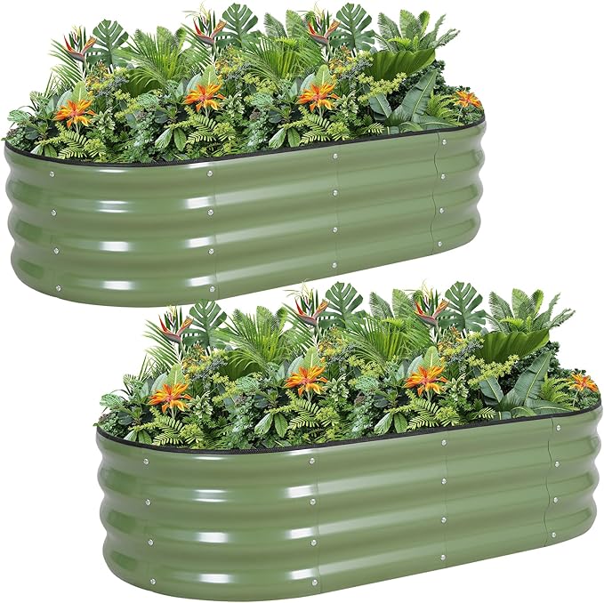 G GOOD GAIN Galvanized Metal Raised Garden Bed Kit by GGOODGAIN