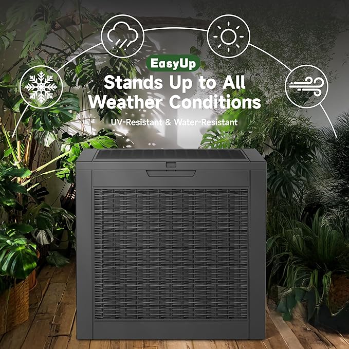 EasyUp 34 Gallon Resin Deck Box Waterproof, UV Resistant Outdoor Storage Box - Image 4
