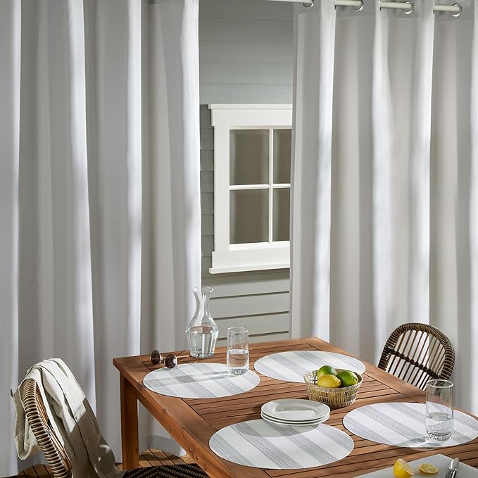 TOWN & COUNTRY BASICS Cabana Solid Heavyweight Indoor Outdoor Curtains - Image 4