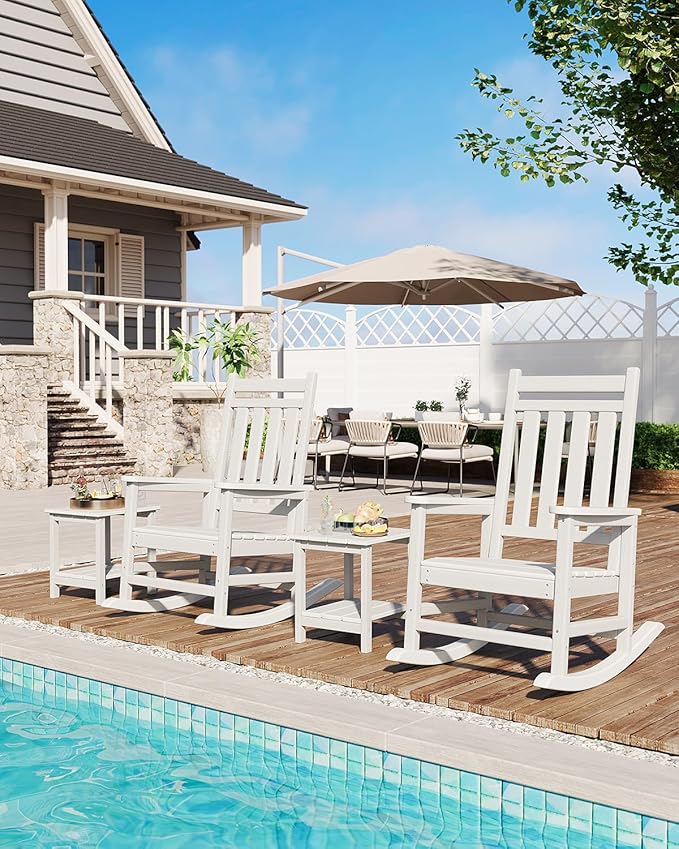 GarveeLife Poly Lumber Rocking Chair Outdoor Set of 2 - Image 7