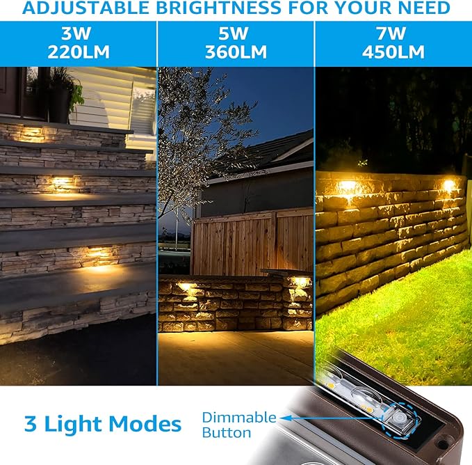 LEONLITE 8-Pack Premium Series 12 Inch Dimmable LED Hardscape Lighting 3 Way - Image 2