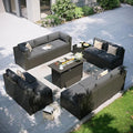 Aoxun Patio Furniture Set with Fire Pit Table, 12 Piece Outdoor Sectional Sofas by Aoxun