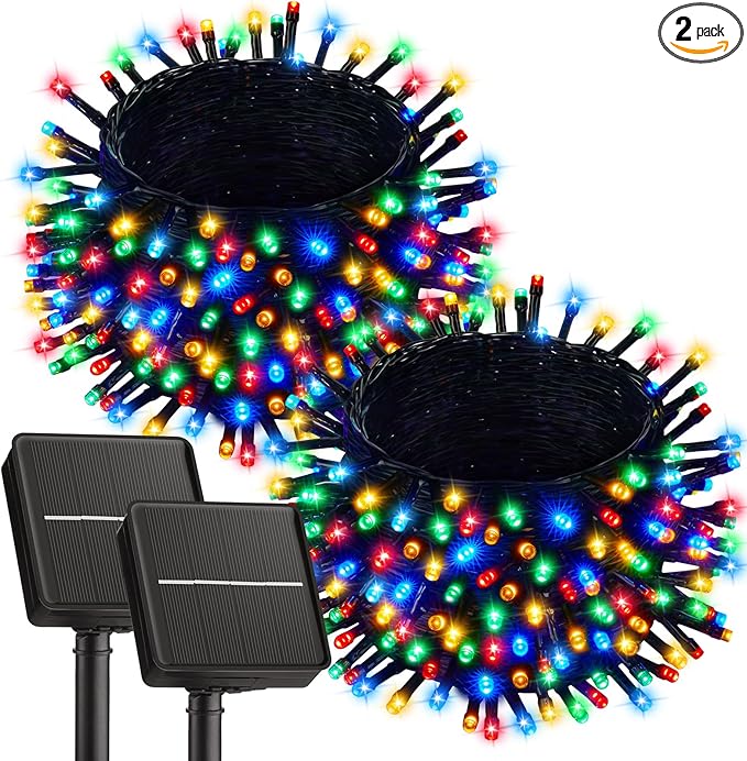 Brightown 2 Pack Solar String Lights Outdoor, Each 46Ft 120 LED Solar String by Brightown