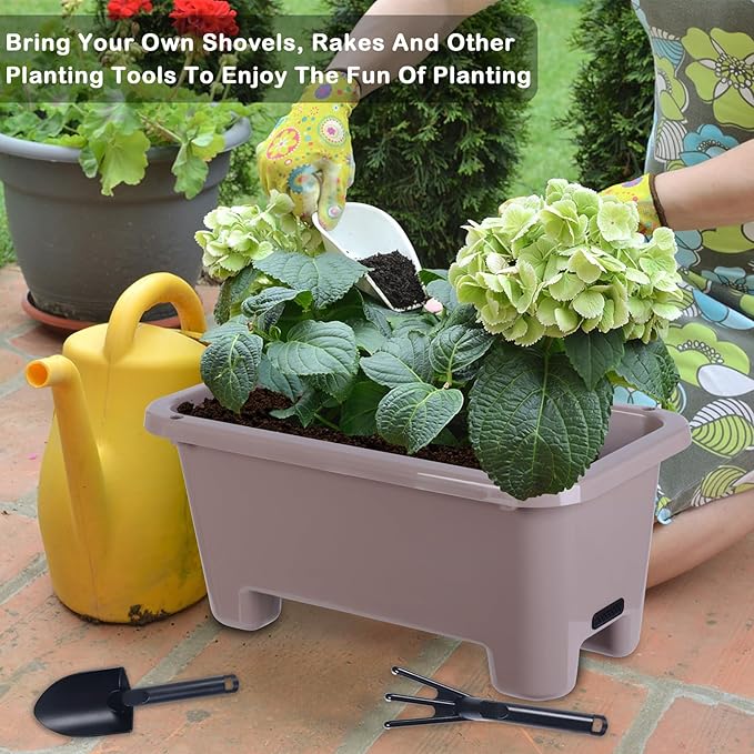 Self-Watering Rectangle Planter Boxes 8-Pack, 15.7-Inch Window Box Planter - Image 5
