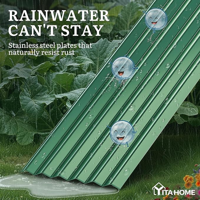 YITAHOME 6x3x3ft Large Raised Garden Bed Kit, Galvanized Metal Planter Box - Image 5