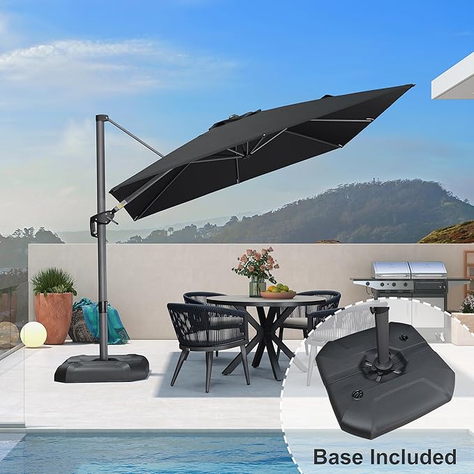 PURPLE LEAF 9 Feet Square Cantilever Umbrella Patio Umbrella - Image 2