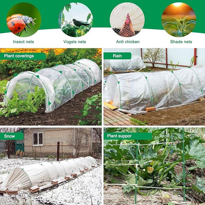 Greenhouse Hoops Grow Tunnel, 10 Sets of 8FT Long Garden Hoops - Image 8