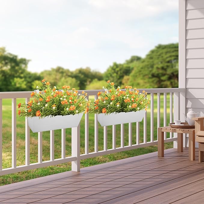 Railing Planters Outdoor Balcony 16 Inch Deck Over The Railing Planter Boxes - Image 6