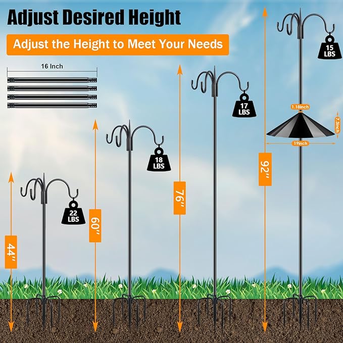 FEED GARDEN 92" Squirrel-Proof Bird Feeder Pole - Image 3