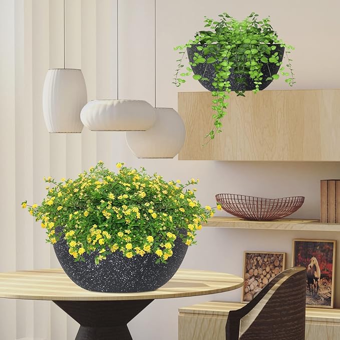 WOUSIWER 13 inch 2Pack Large Hanging Planters - Image 7