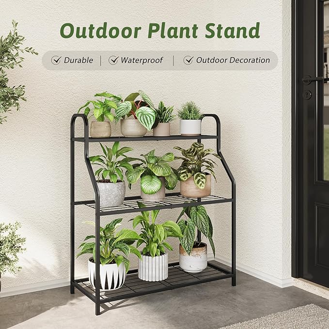 Plant Stand Outdoor 3 Tier Plant Stand Metal Plant Stands Waterproof Plant - Image 3