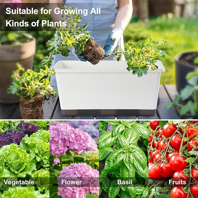 Window Box Planter 6 Pcs, 17 Inches Rectangle Flower Pots - Image 7
