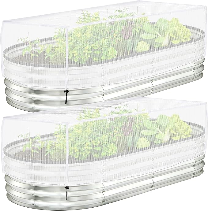 2 Pack Garden Netting for Raised Beds, 55.1" x 30" x 19.6" Garden Bed Insect by PurpleStar