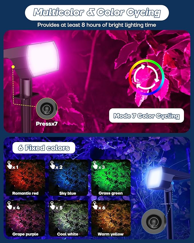 Solar Multicolor Lights Outdoor, 7 Lighting Modes Solar Light Outdoor - Image 2