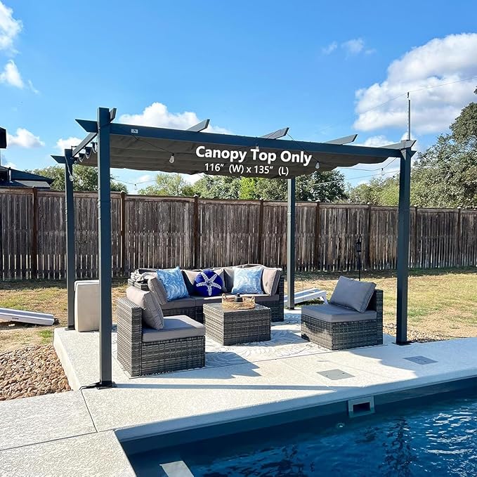 Pergola Shade Cover Replacement Canopy Top Compatible - Image 4